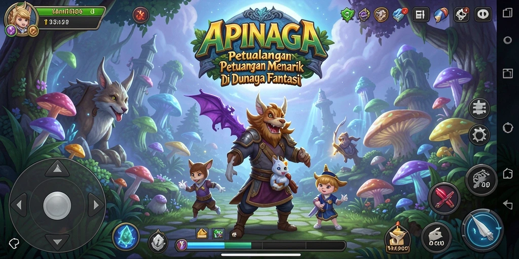 Screenshot gameplay APINAGA yang menunjukkan aksi petualangan seru.