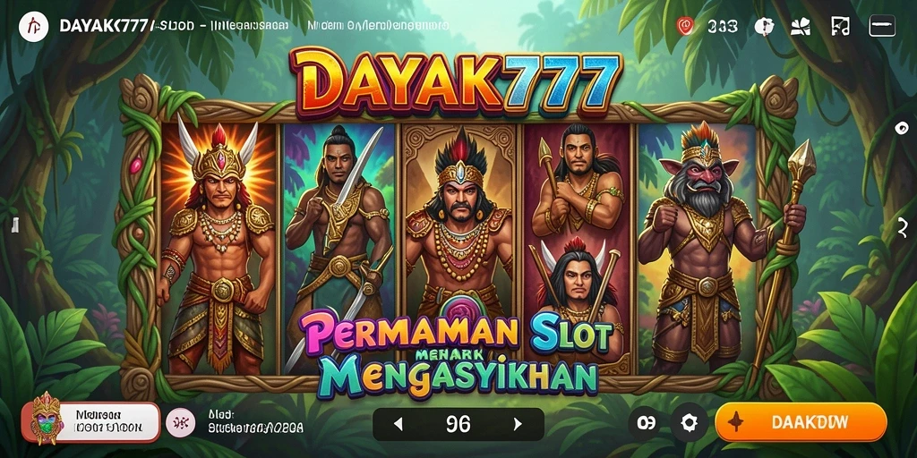 Tampilan gameplay Slot DAYAK777 yang mengasyikkan dan interaktif.