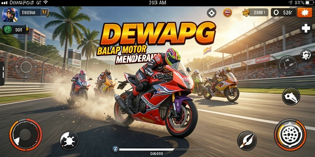 Gameplay mendebarkan dari DEWAPG saat balapan motor.