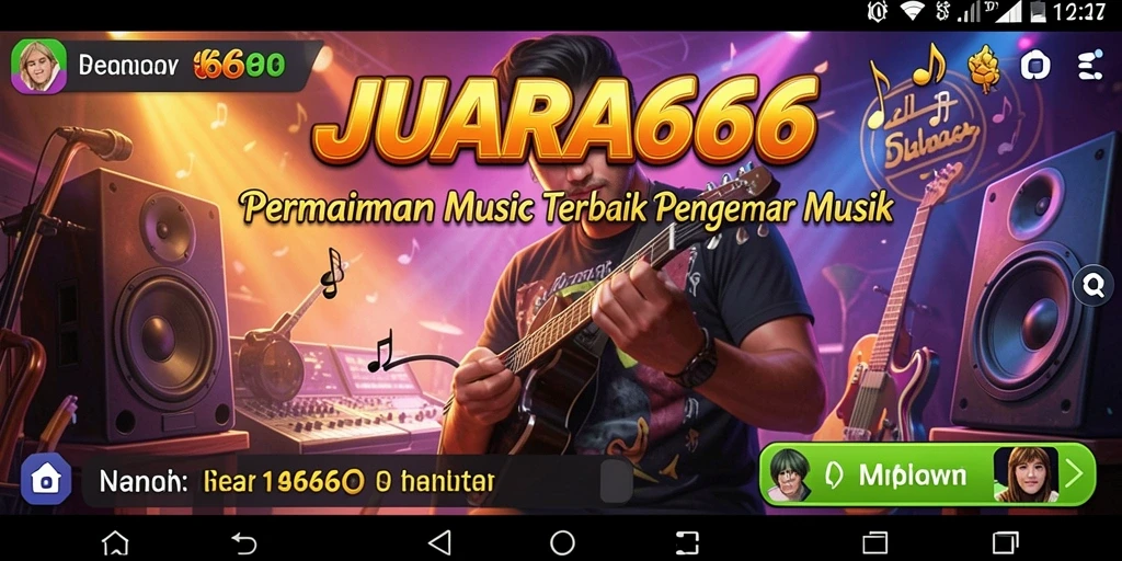 Screenshot gameplay JUARA666 menampilkan pemain yang asyik mengikuti irama musik.