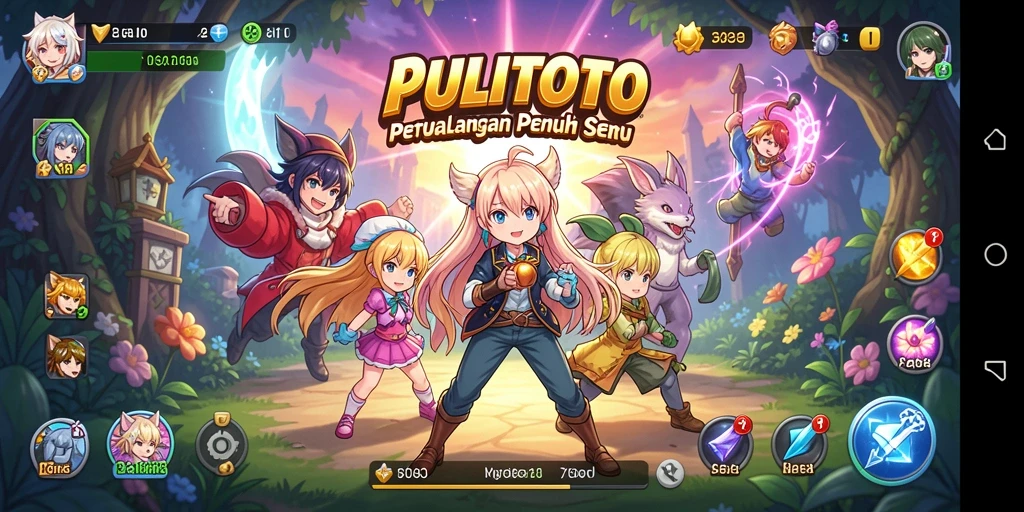 Tampilan gameplay seru dari PULITOTO di dunia anime.