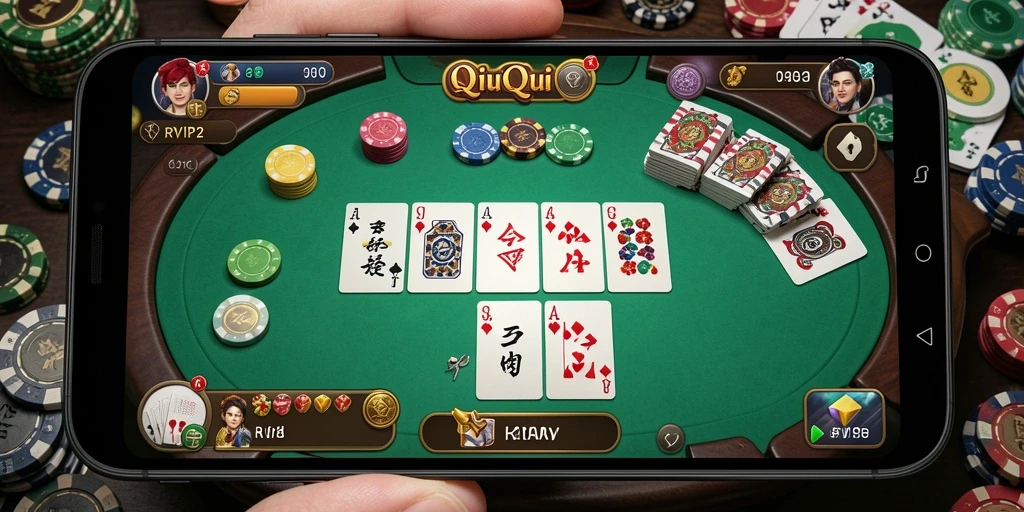 Tampilan gameplay QiuQiu yang seru dan interaktif.