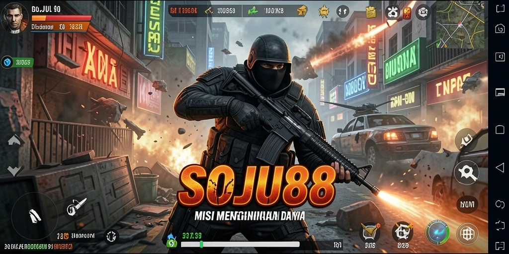 Tampilan gameplay mendebarkan dalam SOJU88 dengan aksi penuh adrenalin.