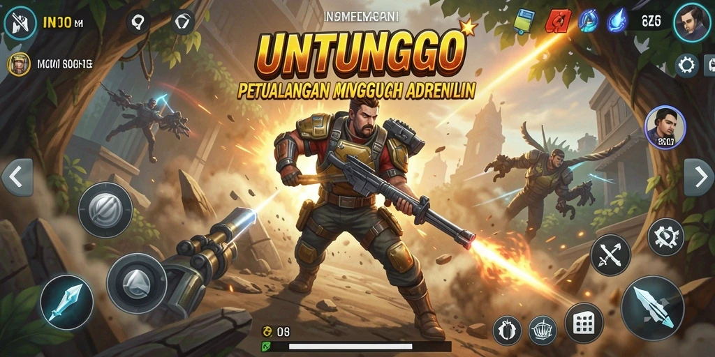Screeshot menunjukkan gameplay seru dalam UNTUNGGO.