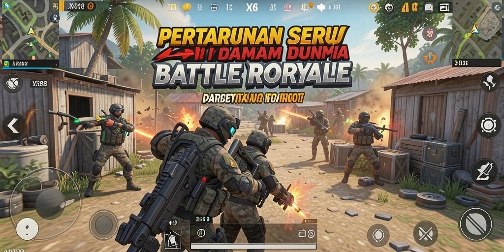 Gameplay mendebarkan dari X88 dalam pertempuran Battle Royale.